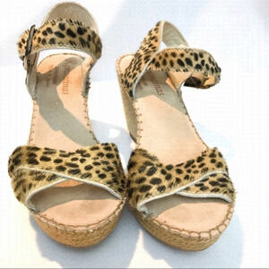 𝅺leather and Fur Spanish Espadrille Sandel 🌻